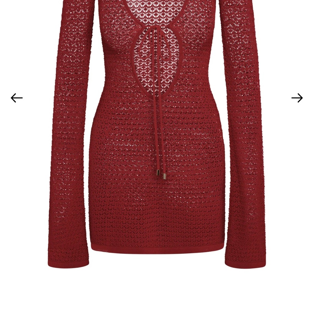 Monday Swimwear MONTEGO MINI TIE DRESS - CHERRY LACE CROCHET - Picture 4 of 9